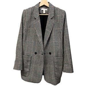 H&M plaid houndstooth wool blazer M-L